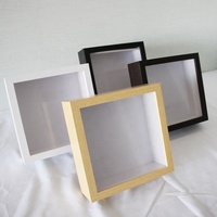 Cadre de boîte d'ombre carré en bois de noyer noir moderne 8x8 10x10 12x12 pouces vente en gros plexiglas face plastique verre fleurs paysage