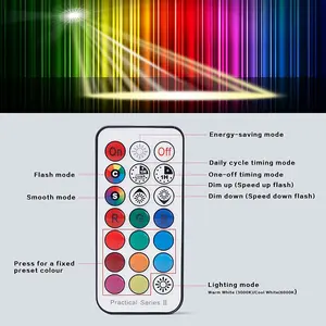 Bombilla LED GU10 RGB de 6W, lámpara de foco que cambia de color blanco cálido, 12 colores, 5 modos de memoria, remoto infrarrojo regulable, 2 uds.