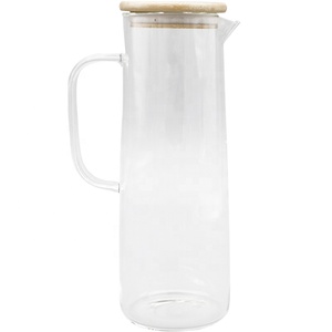 1.4L Borosilicate Clair Pichet D'<span class=keywords><strong>eau</strong></span> En <span class=keywords><strong>Verre</strong></span>/<span class=keywords><strong>Carafe</strong></span>/Cruche de <span class=keywords><strong>Filtre</strong></span> À <span class=keywords><strong>Eau</strong></span> Pichet En <span class=keywords><strong>Verre</strong></span> Avec <span class=keywords><strong>Verre</strong></span> ou Couvercle En Bambou - Product Image 1