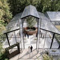 Tente de réception de mariage extérieure transparente en aluminium avec PVC clair pour une réception romantique dans un jardin, conception à portée libre