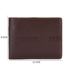 <b>Men's</b> Slim Genuine Leather <b>Wallet</b> Short Fold Card Holder <b>Brown</b> Black Striped Design Compact Minimalist Made in Bangladesh - Product Image 4