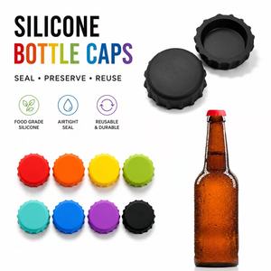 Bouchons de bouteille de bière en silicone réutilisables, couvercles d'étanchéité pour bouteilles de boissons, bouchons de bouteille de soda anti-fuite pour une conservation optimale - Product Image 1