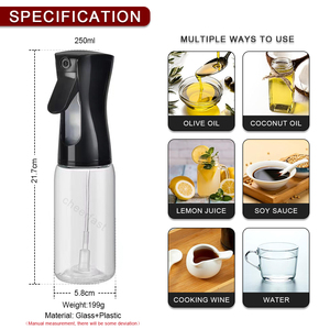 Mới Nhất Thiết Kế Dầu Ăn Phun Chai Thủy Tinh Nhà Bếp Nấu Ăn Rõ Ràng Và Phun Dầu Chai 250Ml Dầu Ô Liu Phun Chai - Product Image 2