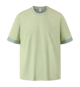 <span class=keywords><strong>T</strong></span>-shirt personnalisé en coton vierge 240 g/m² pour homme, col rond, design bicolore - Product Image 4