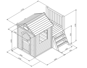 Cabine en bois pour enfants, petite maison de jardin en bois, maison de jeux en bois avec glissière en plastique personnalisé - Product Image 4