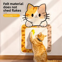 Stiker Dinding Kartun Tempat Garukan Kucing, Alas Panjat Tahan Aus Anti Gores dengan Perekat, Bahan Poliester untuk Pohon Kucing