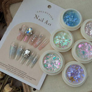 6 couleurs, nouvelle poudre de brocart nuage Aurora, DIY créatif, paillettes opalescentes, paillettes pour nail art, paillettes irrégulières pour nail art - Product Image 1