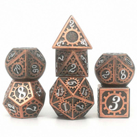 Grosir Set Dadu Kustom 7Pc Biasa Dirancang dengan Indah Logam D20 Set Dadu Polihedral Massal Dadu Dnd