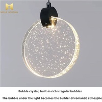 Luminaire suspendu en cristal blanc chaud à commande par interrupteur, design moderne et créatif, style goutte d'eau, pour chambre à coucher, lustre suspendu