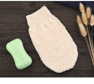 Cây gai dầu tự nhiên và sợi tre tự nhiên tắm găng tay Găng tay <span class=keywords><strong>Mitt</strong></span> cho tẩy tế bào chết và cơ thể Scrubber - Product Image 3