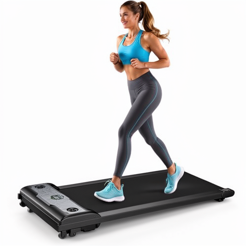 Foldable Walking Treadmill with Handrail, Portable Under Desk Treadmill for Home Office Fitness, Quiet & Slim