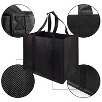 Bolsas de Compras Reutilizables Ecológicas Hechas a Medida, Bolsas de Compras Resistentes, Bolsas Grandes para Supermercado, Bolsas de Compras Negras No Tejidas