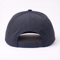 Casquette Snapback en Tissu Performance Perforé Personnalisé, Séchage Rapide, Imperméable, 5 Panneaux, Bleu Royal, avec Cordon, pour le Golf et les Sports de Plein Air
