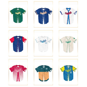 Maillot de baseball vierge en gros, taille américaine, imprimé par transfert thermique, respirant, avec logo et nom brodés - Product Image 3
