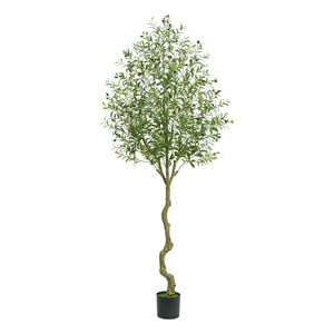 Grand olivier artificiel réaliste, style nordique, plante artificielle en pot, verdure d'intérieur pour la décoration de salon et de fenêtre - Product Image 5