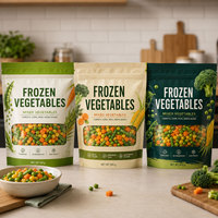 Sachet d'emballage alimentaire en plastique de qualité alimentaire, imprimé sur mesure, pour légumes et fruits surgelés, idéal pour les frites, les crevettes et les fruits de mer.