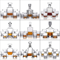HUAHANGNA-botella de Whisky de cristal con logotipo personalizado, decantador de Whisky con 4 vasos de cristal, 750ml, disponible