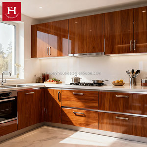 HAPPY HOUSES Holzfurnier-Platte Hochglanz-Finish für PVC MDF Küchenschränke Türblätter Klassisch Modern <span class=keywords><strong>Mini</strong></span> Komplettes Küchenset - Product Image 1