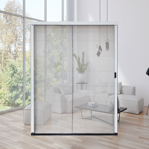 Fly <strong>Screen</strong> <strong>Door</strong> <strong>Mesh</strong> Custom Aluminum Profile Folding Slide Retractable Mosquito Insect Fly Pleated <strong>Screen</strong> <strong>Door</strong> <strong>Mesh</strong> - Product Image 1