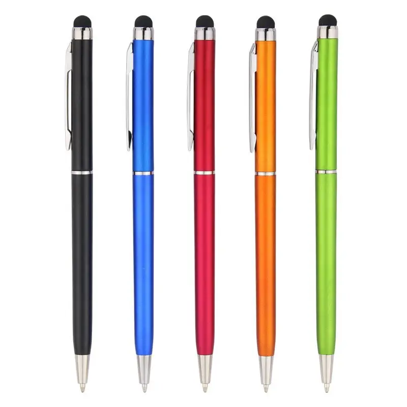 Promotional Hot New Arrival Pens Advertising Print Logo Colorful Ballpoint Metal Screen Soft Touch Pen