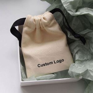 Petit sac de supermarché en toile de coton personnalisé avec logo, en mousseline, avec cordon de serrage, sacs cadeaux recyclés imprimés pour le Black Friday - Product Image 6