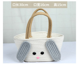 New Cotton Rope Storage <b>Basket</b> Wholesale Decorative Handheld Gift Small <b>Flower</b> Tote Bag Fashionable - Product Image 6