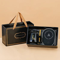 Tasse chauffante électrique intelligente USB en céramique avec sous-verre thermostatique pour bureau et maison, idéale pour l'eau et le café – Coffret cadeau