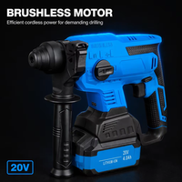 Marteau perforateur rotatif sans fil 20V Lithium Brushless, énergie d'impact 1.7J, perçage béton max. 22mm