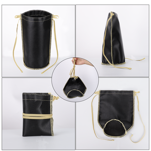 Sac antiadhésif <span class=keywords><strong>pour</strong></span> <span class=keywords><strong>barbecue</strong></span> sac résistant au feu avec corde portable <span class=keywords><strong>pour</strong></span> le repos sac de rangement au charbon de bois noir - Product Image 4