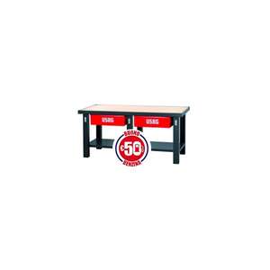 USAG - 05068023BB Établi avec plateau en bois 2000 mm - 2 tiroirs-EAN 8010239310773 BANCS DE TRAVAIL ET TABLES - Product Image 1