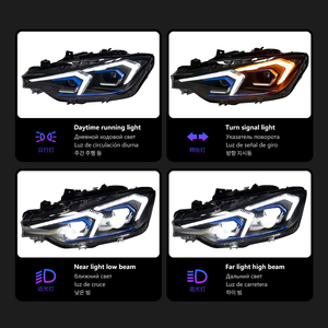 ชุดไฟหน้า LED สำหรับรถยนต์ซีรีส์ 3 ปี 2012-2018 รุ่น F30 F35 แบบดัดแปลง พร้อมไฟวิ่งกลางวันและไฟเลี้ยวแบบ Double Hook - Product Image 5