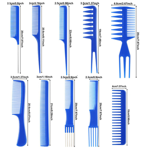 Set di 10 Pettini in Plastica PP per Acconciature <span class=keywords><strong>e</strong></span> Cura della <span class=keywords><strong>Barba</strong></span>, Ideali per Saloni - Product Image 1