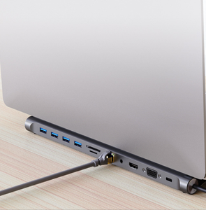 AP-46 מסוג סגסוגת אלומיניום 11-in-1-תחנת עגינה ג 'עבור מק' ולמחשבים ניידים, עם יציאת 3.0 usb. - Product Image 5