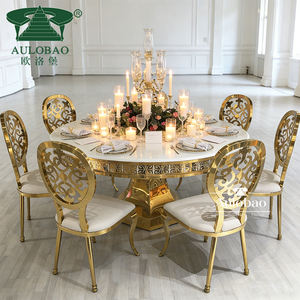 Muebles para Banquetes de Hotel, Mesas Redondas de Comedor para Bodas con Base de Acero Inoxidable Negro - Product Image 2