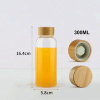 Botol Air Olahraga Kaca Borosilikat Tinggi 500ml/750ml/1000ml Anti Bocor Bebas BPA Desain Klasik Portabel Tutup Bambu Aman untuk Mesin Cuci Piring