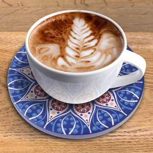 Posavasos de cerámica de corcho aislado Posavasos de cerámica pintados a mano Posavasos de cerámica de Marruecos Dormake - Product Image 4