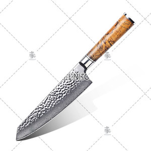 Keenhope Tuyệt Đẹp 8 Inch Kiritsuke Nhật Bản 67 Lớp Damascus Thép Vg10 Core Với Spalted Maple Gỗ Sắc Nét Tùy Biến - Product Image 1