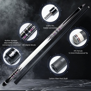 Taco de Billar Profesional de Fibra de Carbono Taidi con Punta de 12.5mm y Eje de Baja Deflexión, con Extensión - Product Image 3