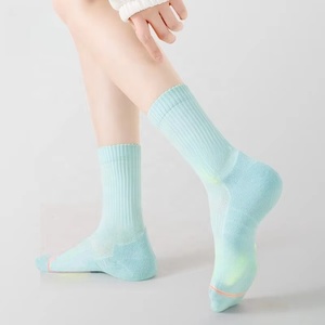 Custom Women's Compression <b>Socks</b> – Heart Seamless Technique Crew Cushion Athletic Sport <b>Socks</b> – Combed Cotton Colorful Spring - Product Image 4