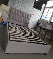 Tête de lit pliable pliable en tissu, avec combinaison sac, cadre de lit d'invités, Double taille