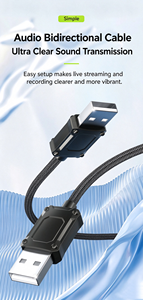 สายเคเบิลบันทึกเสียง USB, บริดจ์เสียงสำหรับการถ่ายทอดสด, ระบบลูปแบ็คเสียงแบบไม่สูญเสียคุณภาพสำหรับแท็บเล็ตและไมโครโฟน - Product Image 4