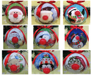 Ornements de Noël en mousse 3D avec personnage de dessin animé et chapeau de Père Noël en peluche - Décoration d'arbre ludique - Product Image 5