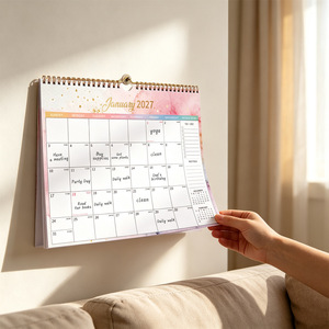 Calendario de pared 2027 de enero a diciembre, planificador de 12 meses con notas y lista de tareas para uso en el hogar y la oficina - Product Image 1
