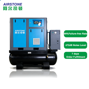 Compresseur industriel à vis monophasé AIRSTONE 11KW 15HP 8bar à entraînement direct tout-en-un avec sécheur frigorifique et - Product Image 1