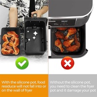 Inserts en silicone réutilisables pour friteuse à air, antiadhésifs, taille personnalisée, qualité alimentaire, sans BPA, écologiques, résistants à la chaleur, directement de l'usine