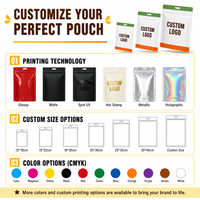 Op maat gemaakte bedrukte snoepstand-up pouch met venster, hersluitbare ritssluiting, voedselverpakkingstas, aangepast logo, lage minimale bestelhoeveelheid