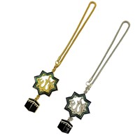 Pendentif de voiture suspendu à pompon, style religieux moyen-oriental transfrontalier, octogonal, creux, en alliage émaillé tricolore, motif arabe