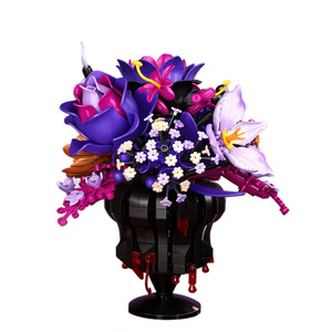 Free Tribe 11012 947 Piezas Serie Flores Violeta Oscuro Bloques de Construcción de Plantas Modelo Juguete Educativo Técnico Regalo Festivo - Product Image 1