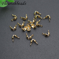 Vente en gros, sans Nickel, Anti-rouille, connecteur plaqué or, fermoir, perle, cordon, fin, perles à sertir pour la fabrication de bijoux DIY