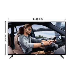 OEM factory 50 inch big flat screen tv 4k tempered glass Utra HD television 4k led smart tv